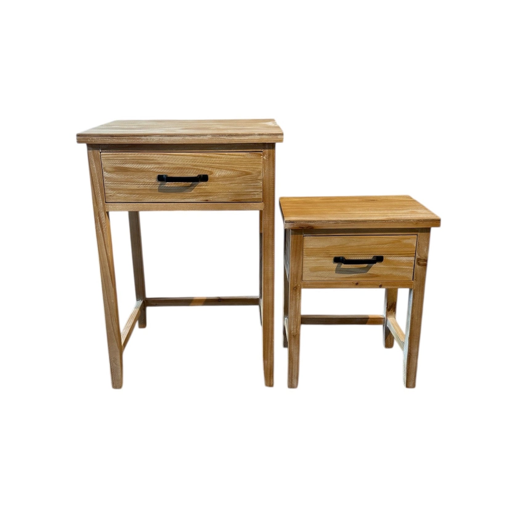 Juliet Set of 2 Bedside Tables Natural Timber