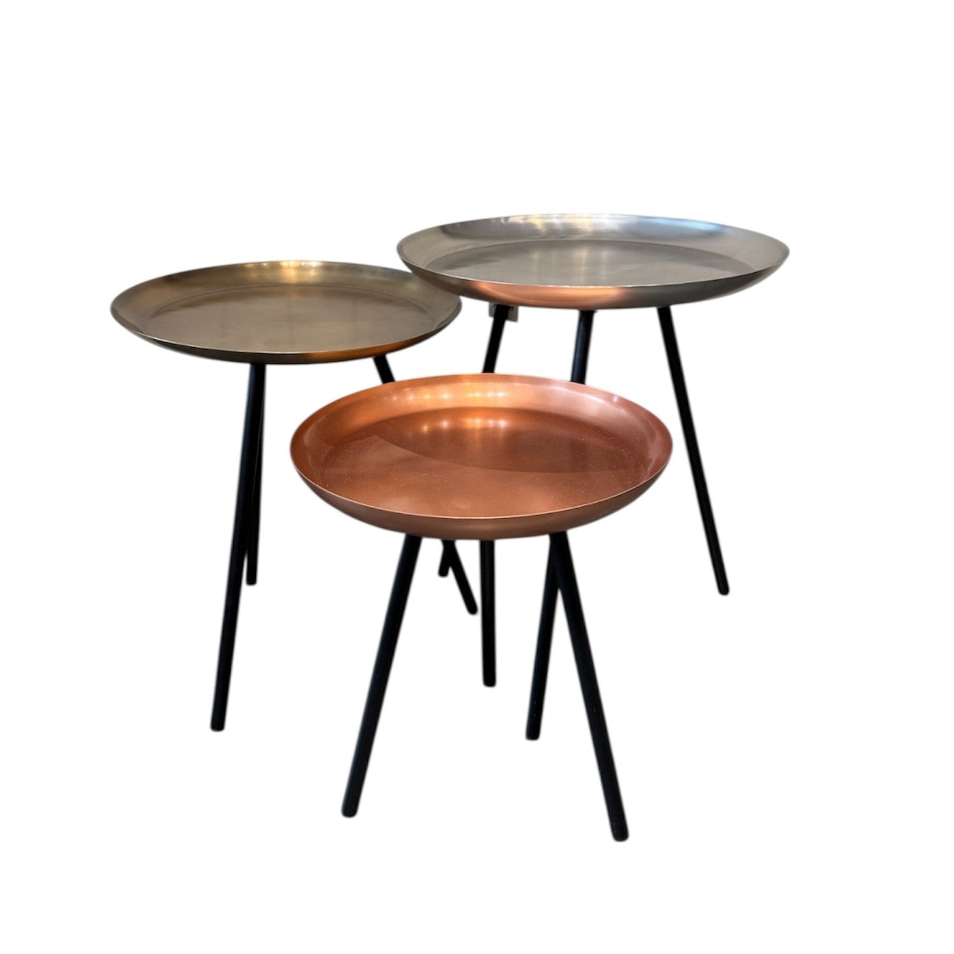 Klint Set of 3 Metallic Side Tables