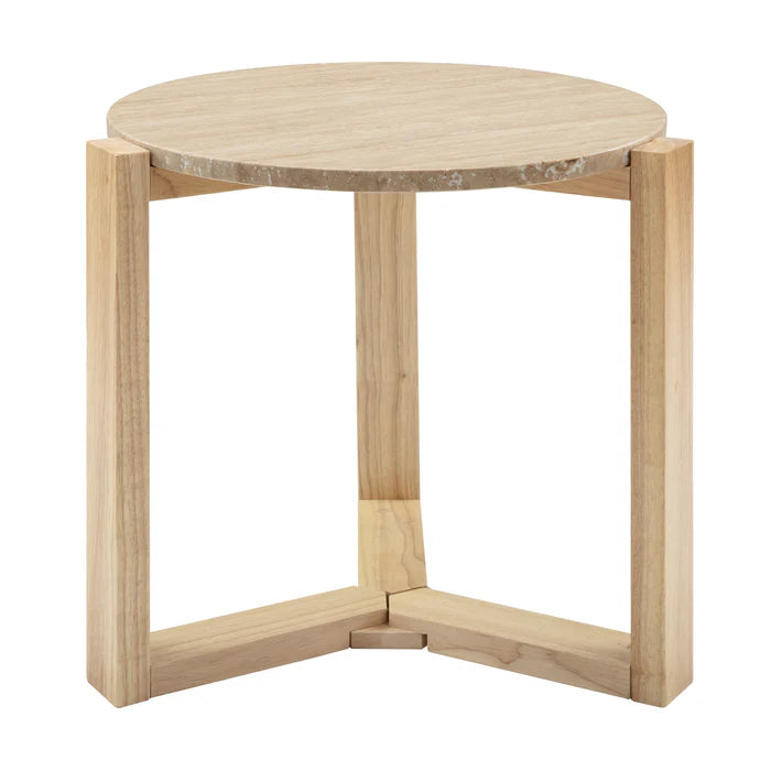 Neil Side Table Real Travertine