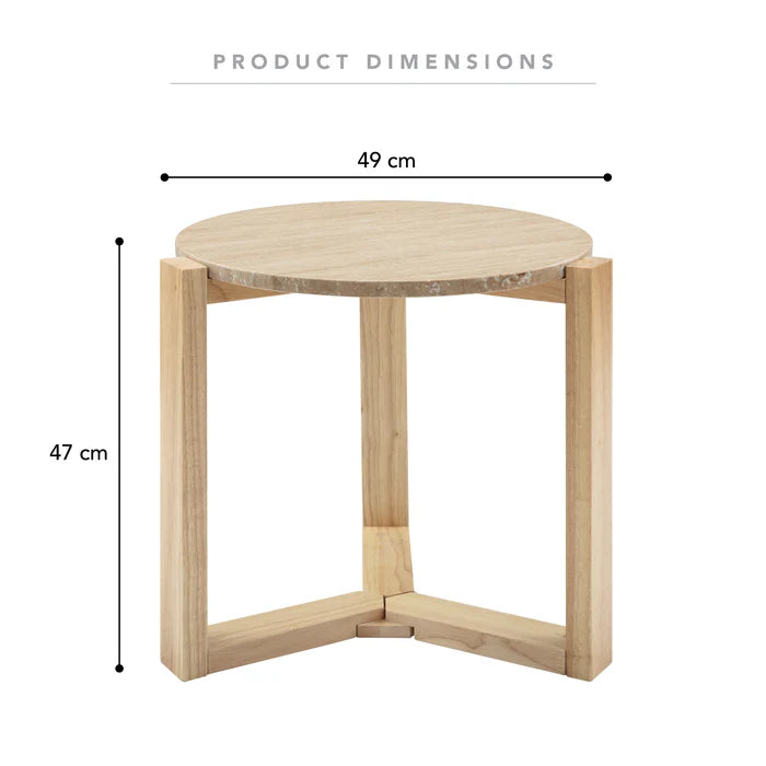 Neil Side Table Real Travertine