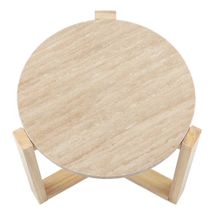 Neil Side Table Real Travertine