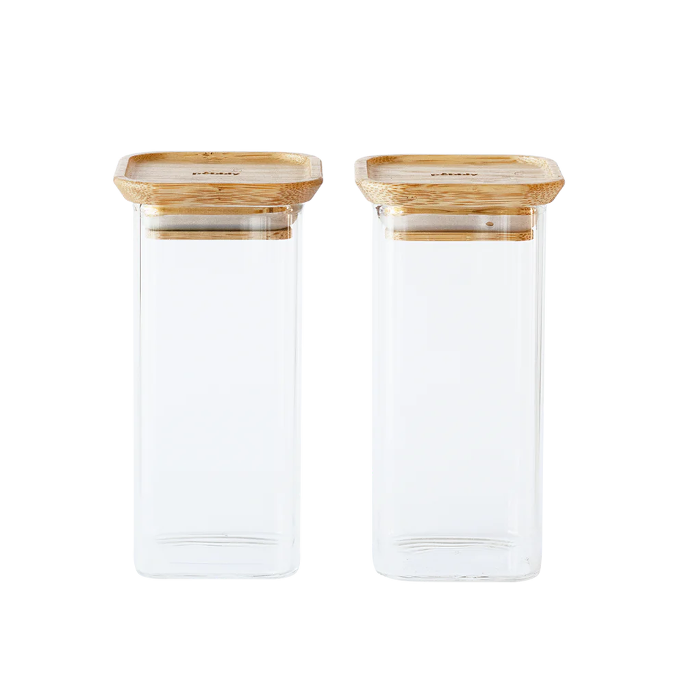 Pebbly Glass Container Set 2 320 ml