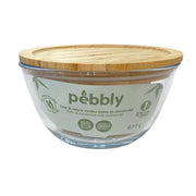 Pebbly Glass Bowl With Lid, 77 cl