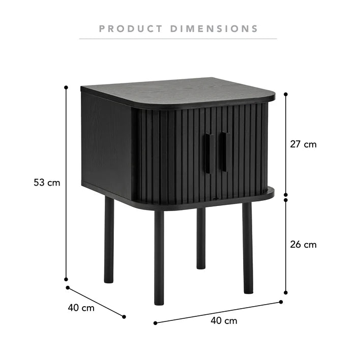 Piper Bedside Table Black