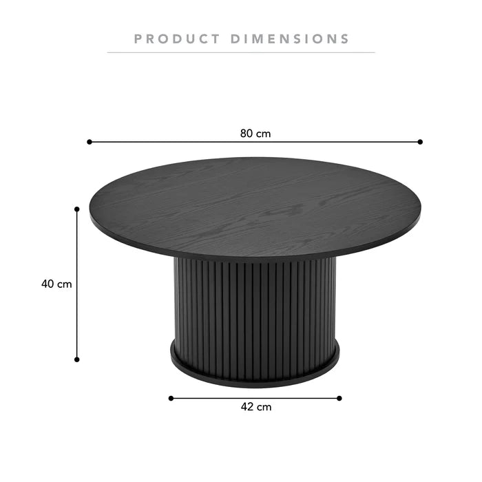 Piper Coffee Table Black - 80cm