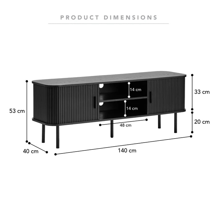 Piper Entertainment Unit Black - 140cm