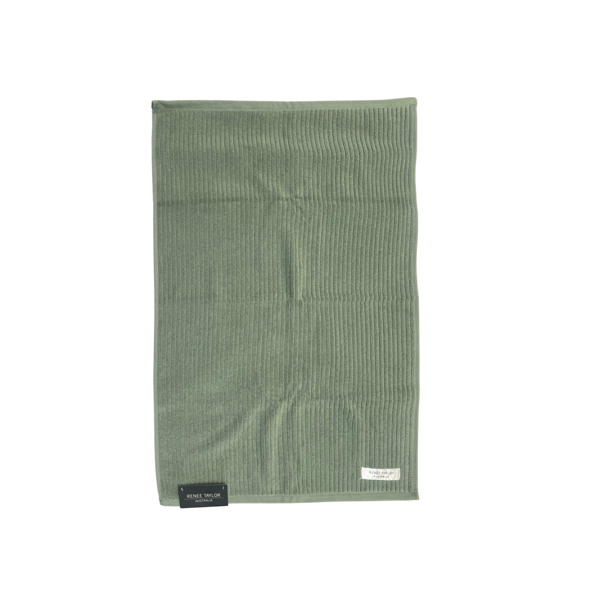 Renee Taylor Cobblestone 650 GSM Cotton Ribbed Bath Mat - Sage