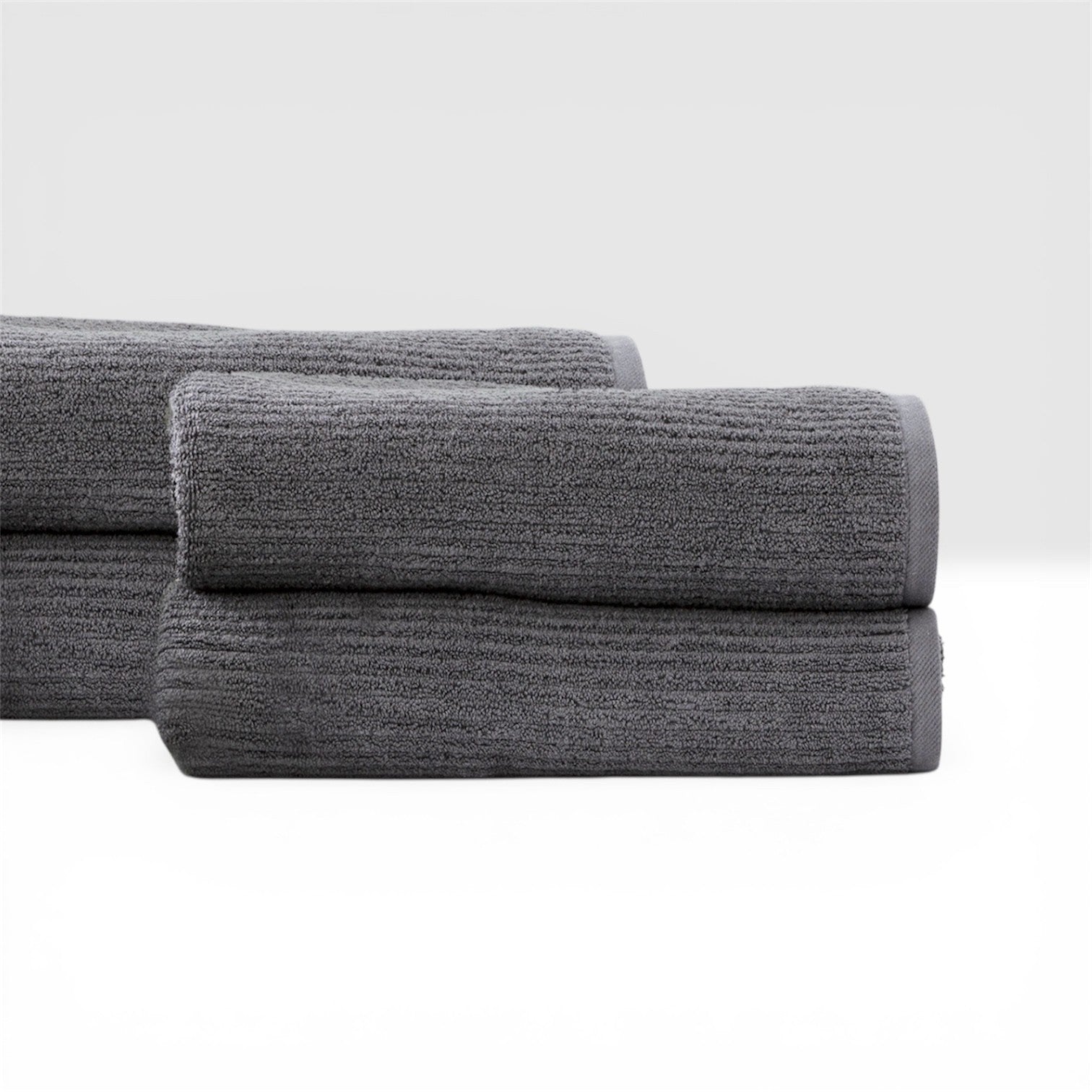 Renee Taylor Cobblestone 650 GSM Cotton Ribbed Towel - Granite