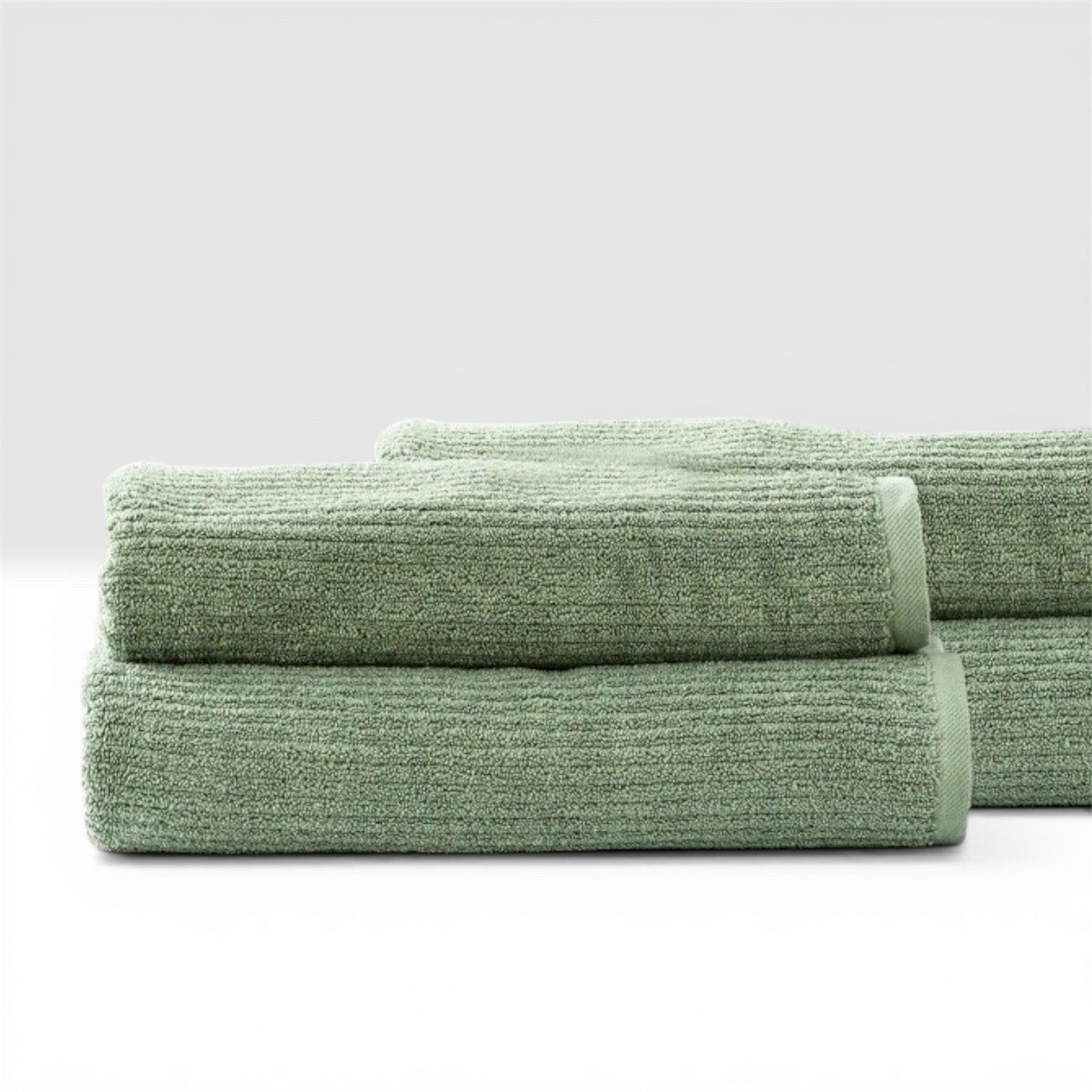 Renee Taylor Cobblestone 650 GSM Cotton Ribbed Towel - Sage