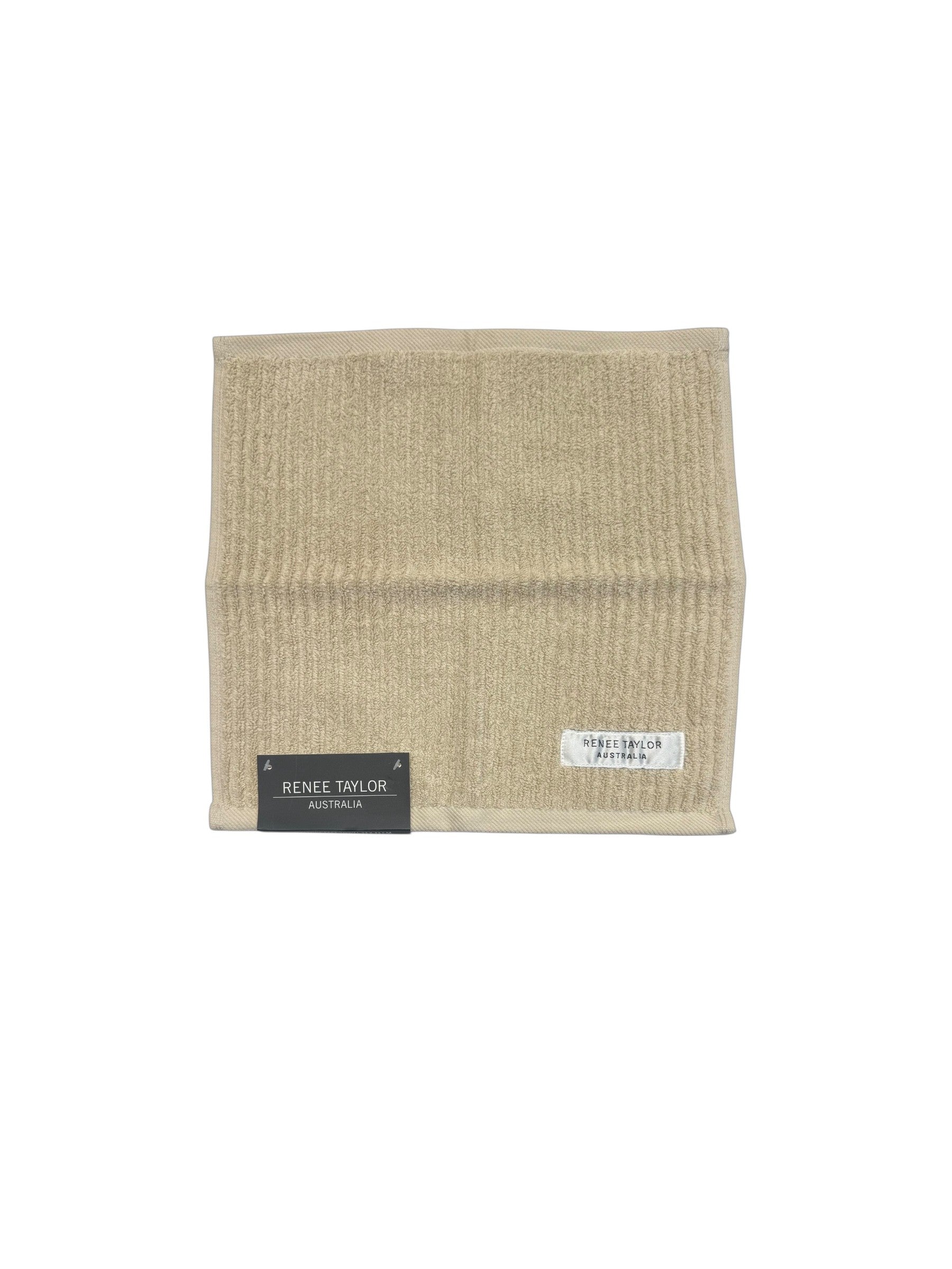 Renee Taylor Cobblestone 650 GSM Cotton Ribbed Face Towels - Stone