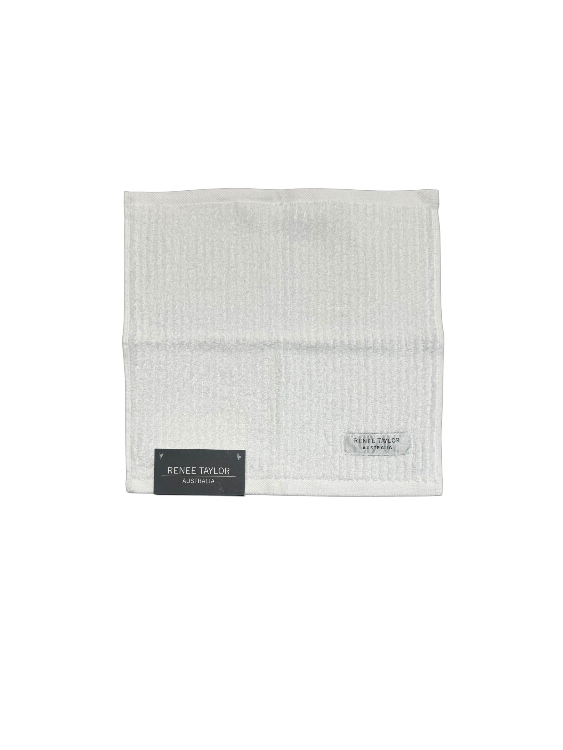 Renee Taylor Cobblestone 650 GSM Cotton Ribbed Face Towels - White
