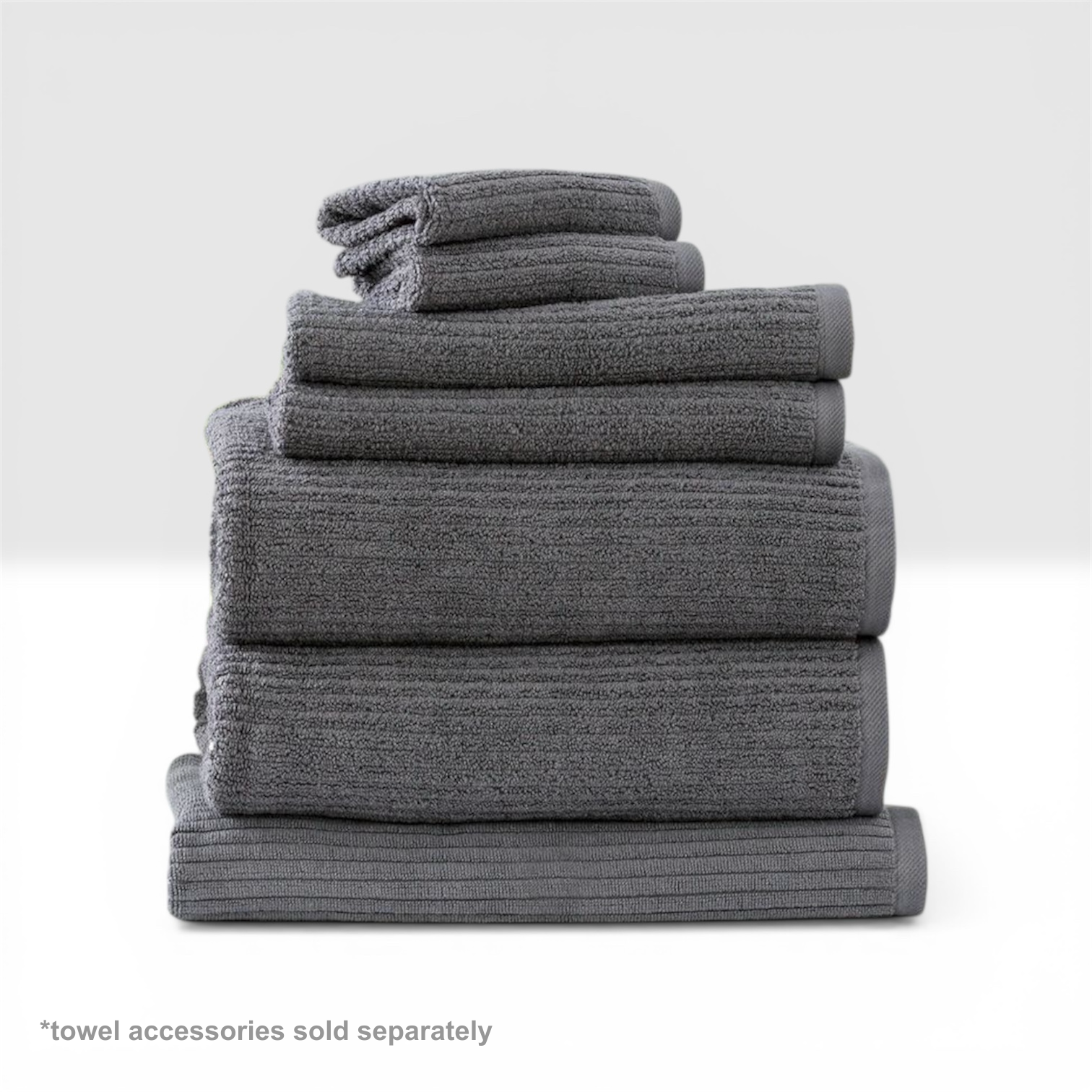 Renee Taylor Cobblestone 650 GSM Cotton Ribbed Bath Mat - Granite