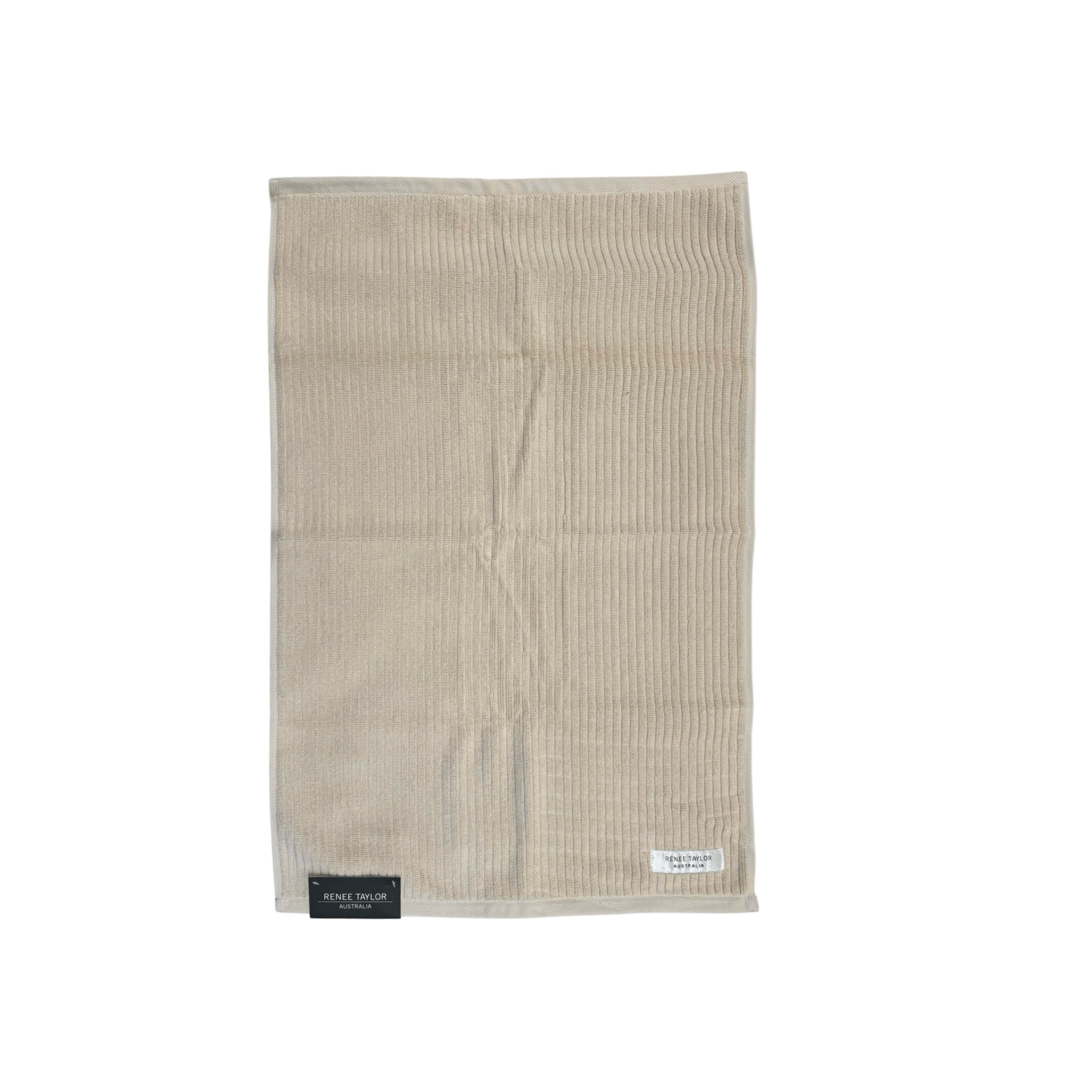Renee Taylor Cobblestone 650 GSM Cotton Ribbed Bath Mat - Stone