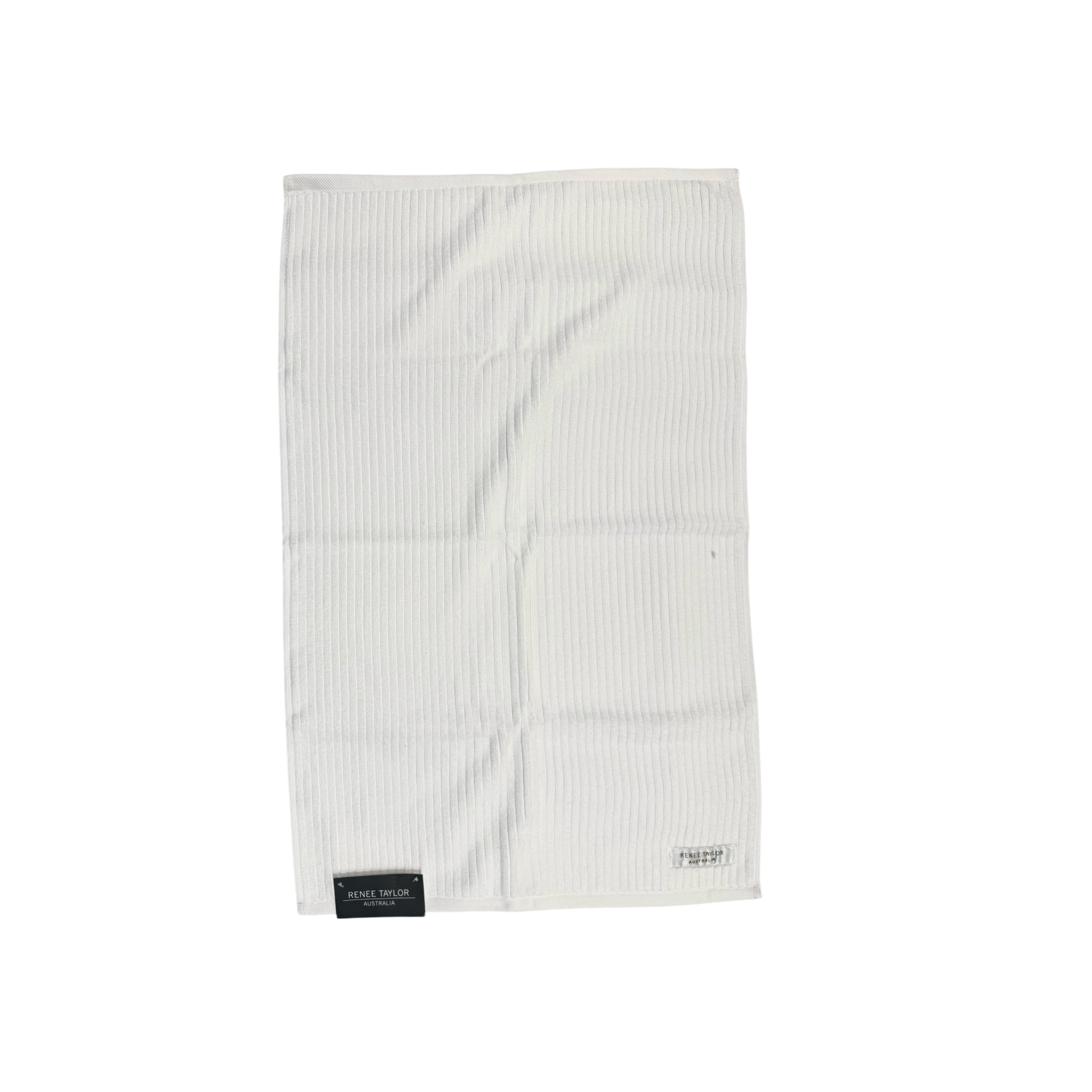 Renee Taylor Cobblestone 650 GSM Cotton Ribbed Bath Mat - White