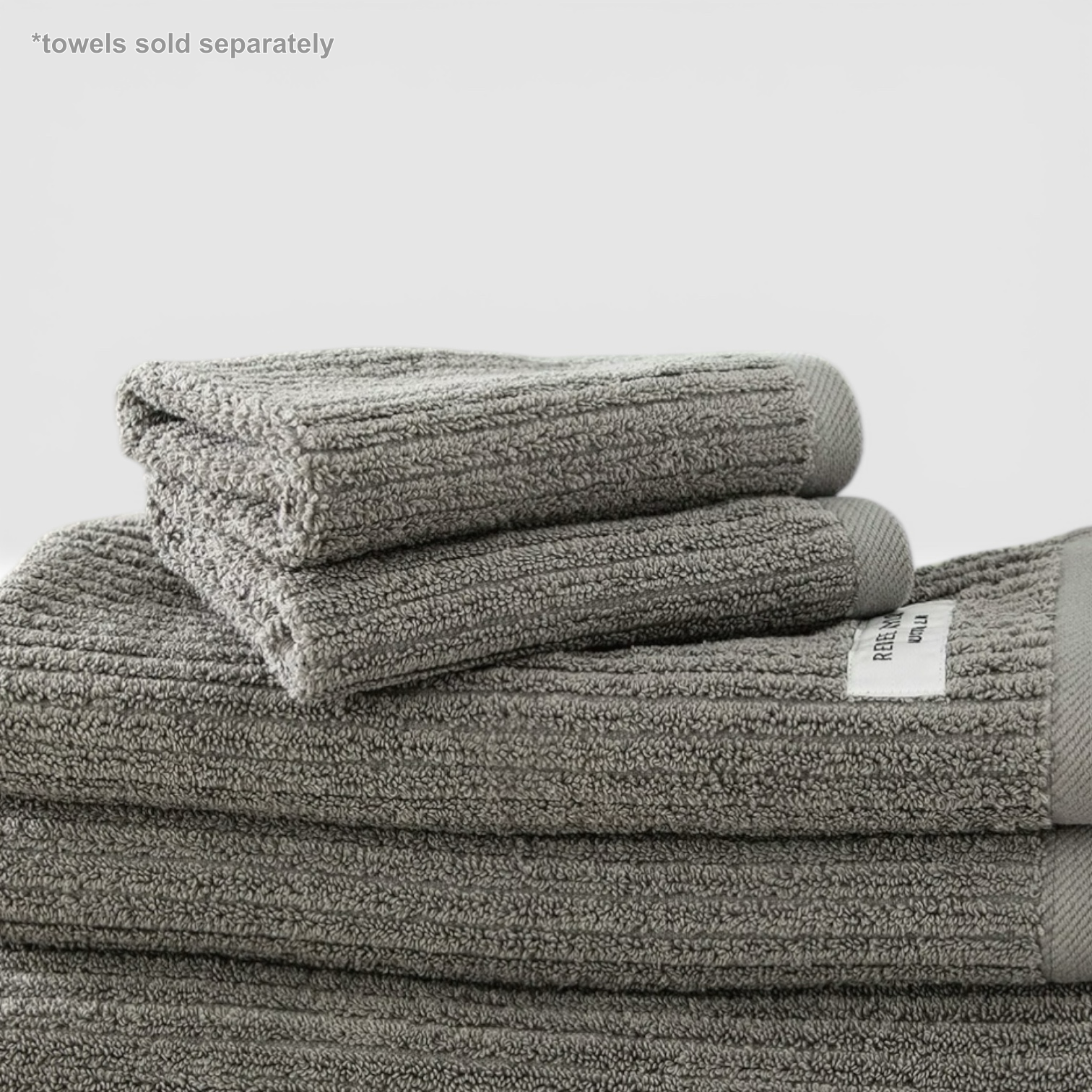 Renee Taylor Cobblestone 650 GSM Cotton Ribbed Face Towels - Platinum