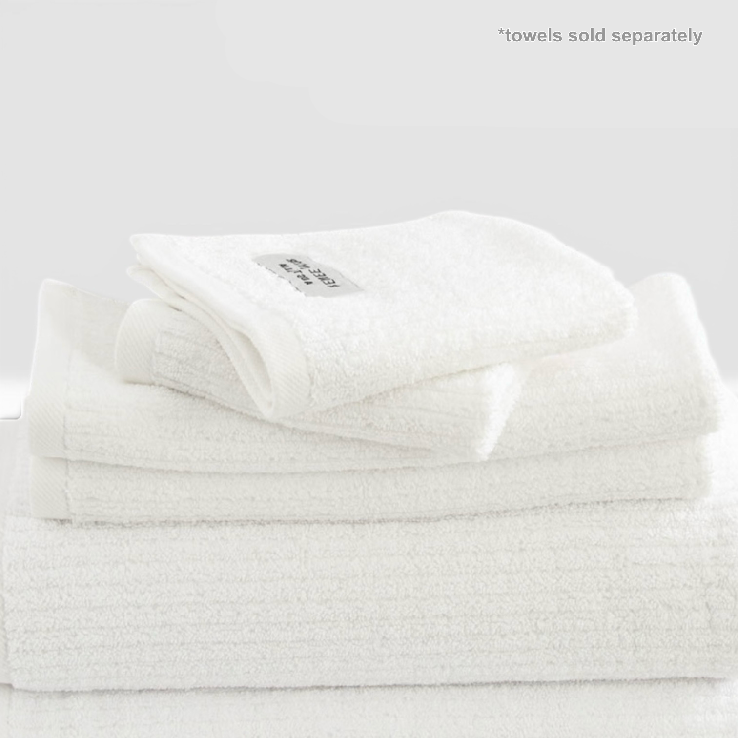 Renee Taylor Cobblestone 650 GSM Cotton Ribbed Hand Towels - White