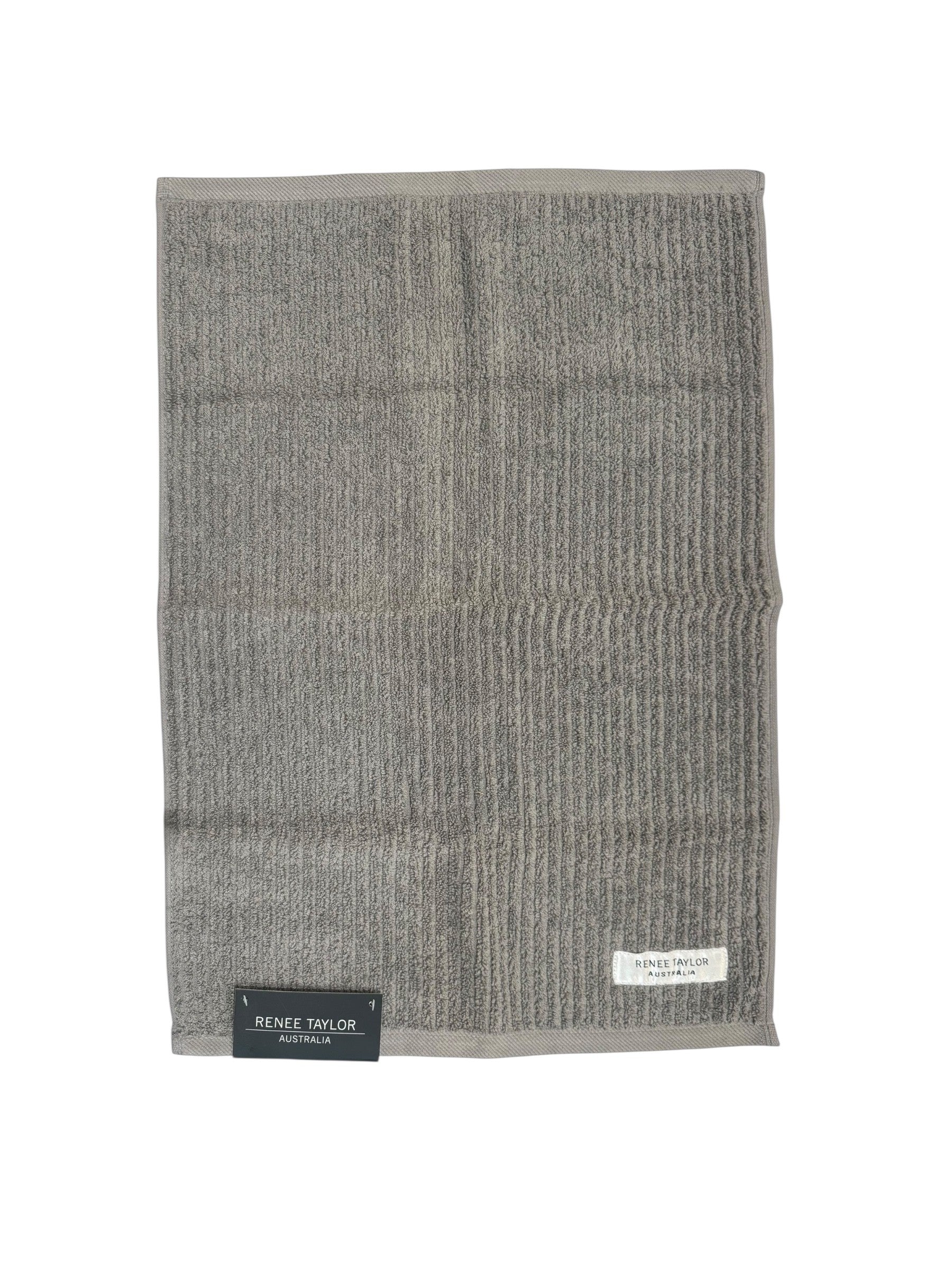Renee Taylor Cobblestone 650 GSM Cotton Ribbed Hand Towels - Platinum