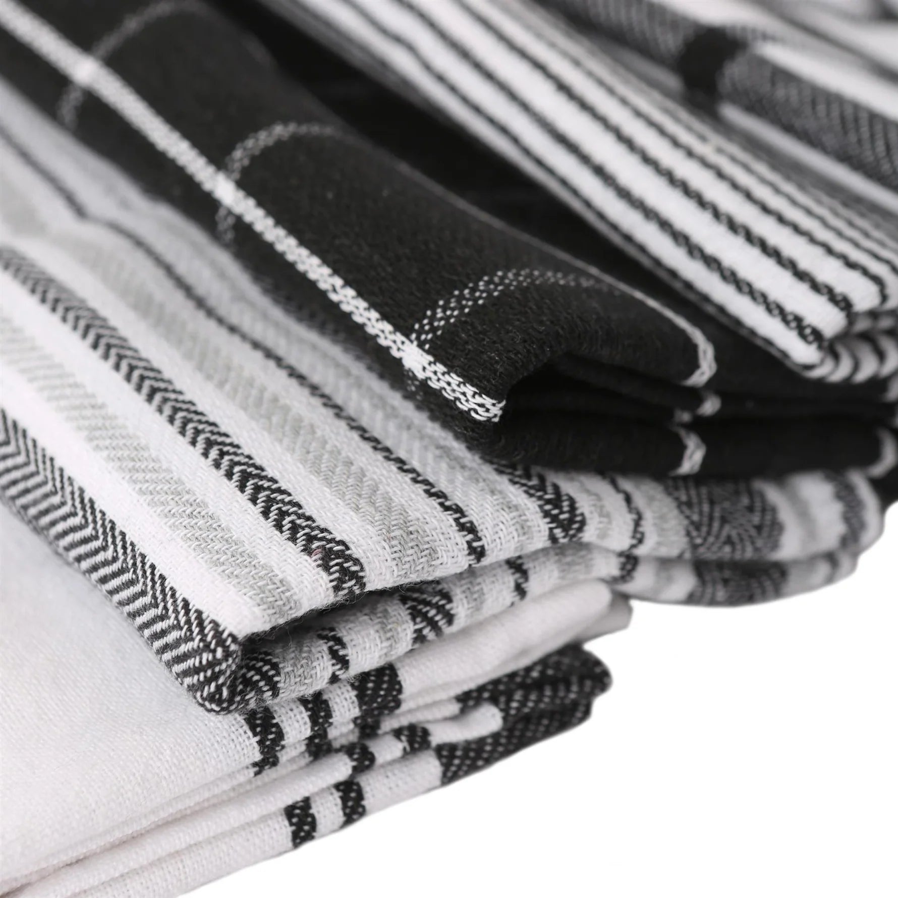 Cotton Monochrome Tea Towels Pack of 5