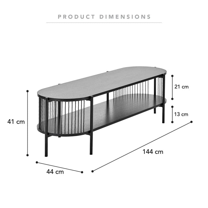 Sabrina Curved Entertainment Unit Black - 144cm