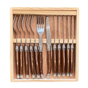 12 Piece Laguiloe Steak Knife Set - Brown