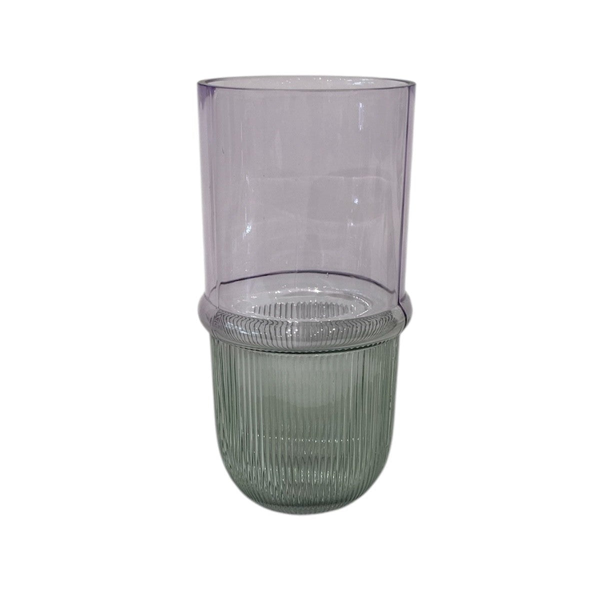 Glass Vase Two-tone Lilac and Green