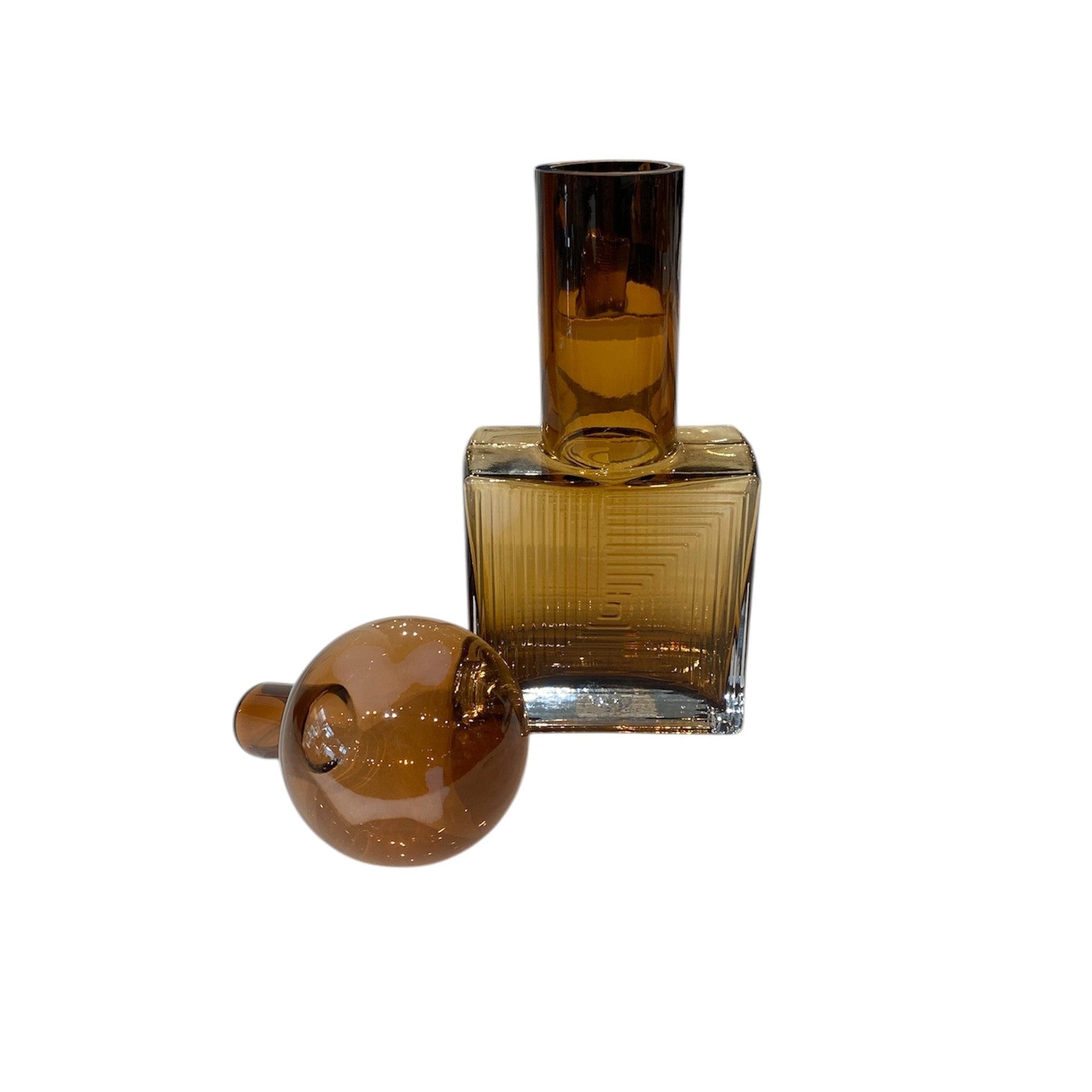 Nacho Square Glass Vase / Bottle Brown