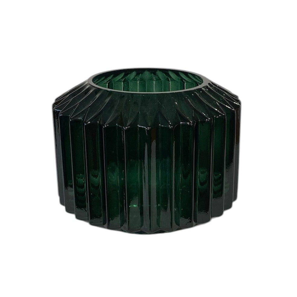 Round Glass Vase Emerald Green