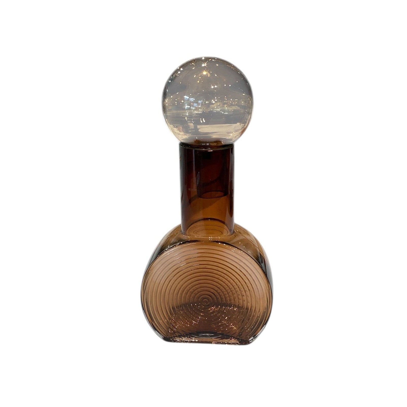 Nacho Round Glass Vase / Bottle Brown