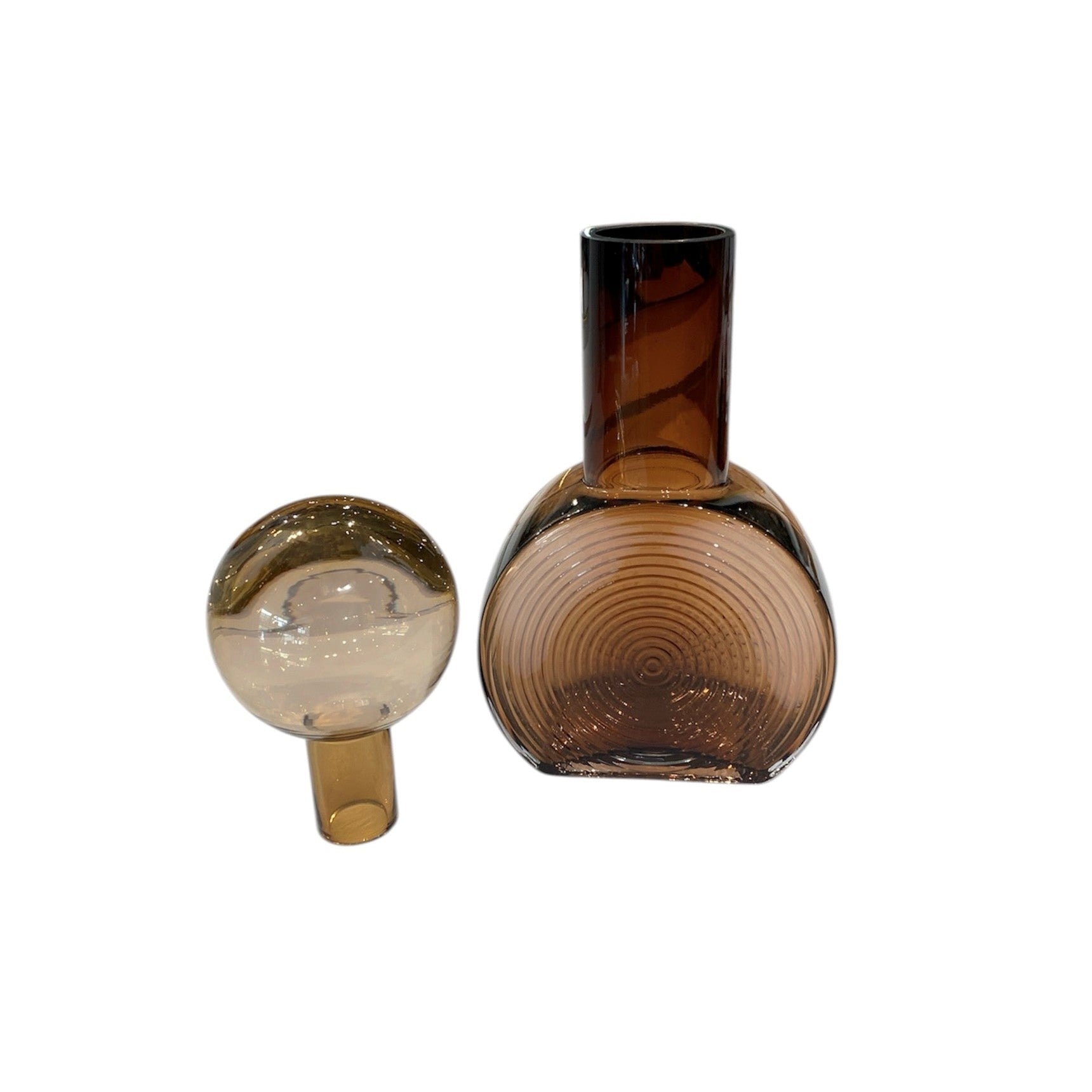 Nacho Round Glass Vase / Bottle Brown