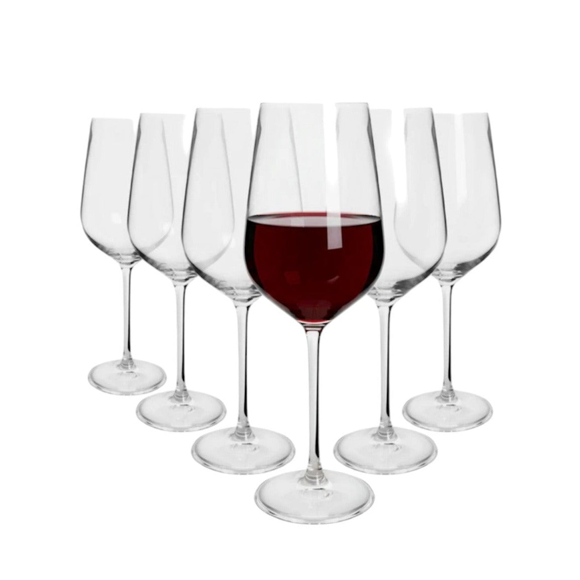 Knightsbridge Crystal Red Wine Glasses Pack of 6 -620ml