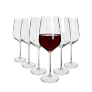 Knightsbridge Crystal Red Wine Glasses Pack of 6 -620ml